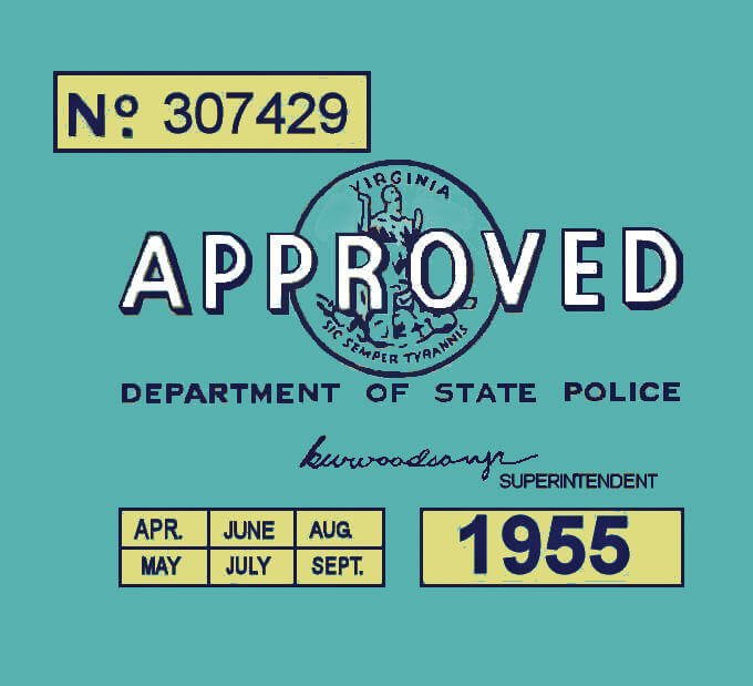 (image for) 1955 Virginia inspection sticker